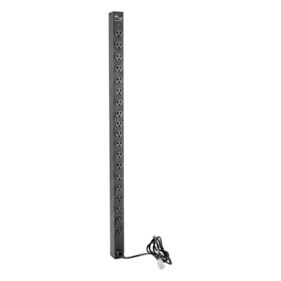 PDU Vertical para Rack / 18 Tomas NEMA 5-15R / 15A / 1.22 m (48 in) / Montaje Rack o Panel / Acero Negro