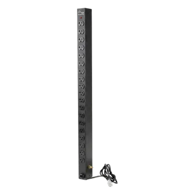 PDU Vertical para Rack / 18 Tomas NEMA 5-15R / 15A / 1.22 m (48 in) / Montaje Rack o Panel / Acero Negro