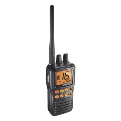 Radio Marina VHF Portátil / IPX8 Sumergible y Flotante / Potencia 1-5 W / Batería 12 h / Canales Internacionales, USA y Canadá
