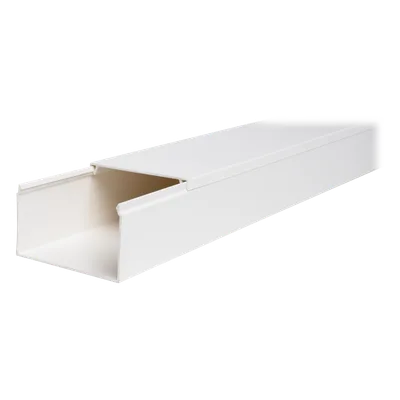 Canaleta de PVC / 45 mm x 77 mm x 2.5 m (8.2 ft) / Autoextinguible / Resistente a UV y Humedad / Rango -5°C a +65°C