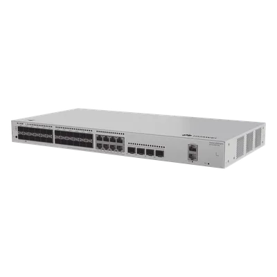 Switch Capa 3 Administrable / 24 Puertos 1GE SFP / 8 Puertos Combo 10/100/1000 Mbps / 4 Puertos 10GE SFP+ Uplink / iStack / ERPS