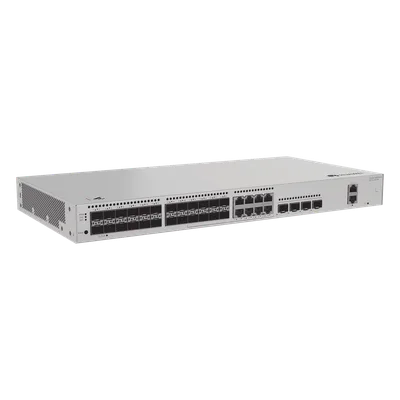 Switch Capa 3 Administrable / 24 Puertos 1GE SFP / 8 Puertos Combo 10/100/1000 Mbps / 4 Puertos 10GE SFP+ Uplink / iStack / ERPS