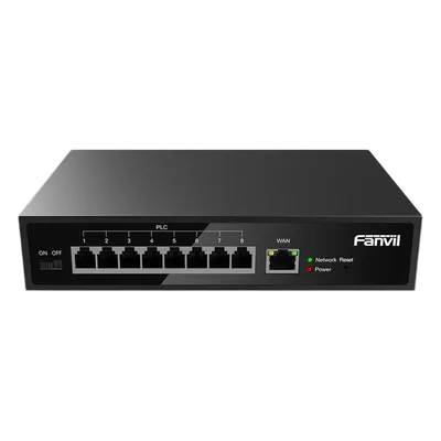 Switch PoE de 2 Hilos / 8 Puertos RJ11 / Alcance 300 m (984.3 ft) / Entrada 100V~240V / Salida 80W / Reutiliza Cableado PSTN