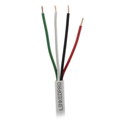 Cable para Alarma / 4x18 AWG / Bobina 305 m (1000 ft) / Clasificación CM / Cobre Sólido / Blanco