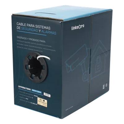 Cable para Alarma / 4x18 AWG / Bobina 305 m (1000 ft) / Clasificación CM / Cobre Sólido / Blanco