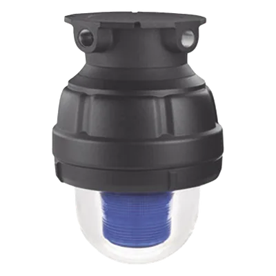 Luz LED, a prueba de explosiones, UL y cUL para Clase I, División 1, Grupo C y D; Clase I, División 2, Grupos A y B; Clase II, División 1, Grupos E, F y G; Clase III, 120-240 VCA, Azul