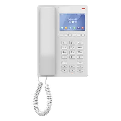 Teléfono IP Hotelero / WiFi 6 Dual-Band / 2 Líneas SIP / Pantalla LCD Color / Opus HD / USB-C / GDMS Cloud
