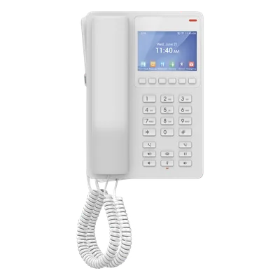 Teléfono IP Hotelero / WiFi 6 Dual-Band / 2 Líneas SIP / Pantalla LCD Color / Opus HD / USB-C / GDMS Cloud