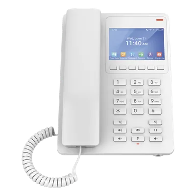 Teléfono IP Hotelero / WiFi 6 Dual-Band / 2 Líneas SIP / Pantalla LCD Color / Opus HD / USB-C / GDMS Cloud