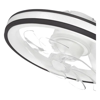 Ventilador de Techo con Luminario LED / 110 V CA 50/60 Hz / 88 W / 4500 Lm / 2700-4000-6500 K / 6 Velocidades / Dimeable / 501 mm (1.64 ft) / Blanco y Negro