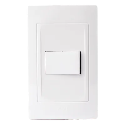 Apagador Escalera Sencillo / 127 V~60 Hz / 10 A / 11.8 x 7.8 x 3 cm / 4.6 x 3.1 x 1.2 in / Blanco