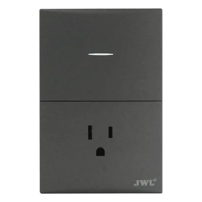 Placa con Interruptor y Toma Corriente / 127 V / 60 Hz / 10-15 A
