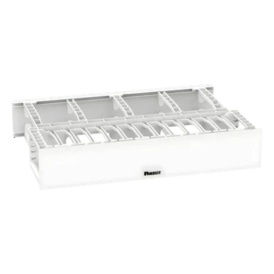 Organizador de Cables Horizontal / Alta Densidad / Doble Frontal y Posterior / Rack 19 in / 2UR / Categoría 6 y 10G