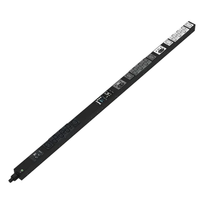 PDU Monitoreable / 24 Salidas (18 C13 + 6 C19) / Entrada NEMA L21-30P / 208 Vca / 30 A / Monitoreo de Energía y Ambiente / Pantalla OLED / Vertical