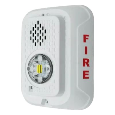Sirena con Estrobo LED / Montaje en Pared / 2 Hilos / Candela Seleccionable 15-185 cd / Compatible SpectrAlert