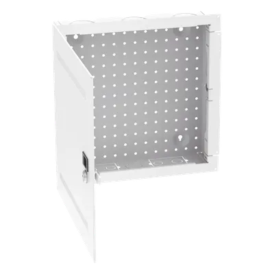 Gabinete de Montaje en Pared / 14 in de Altura / Acero Calibre 18 / Carga 16 kg (35 lb) / Puerta Reversible con Cerradura / Ventilación Integrada