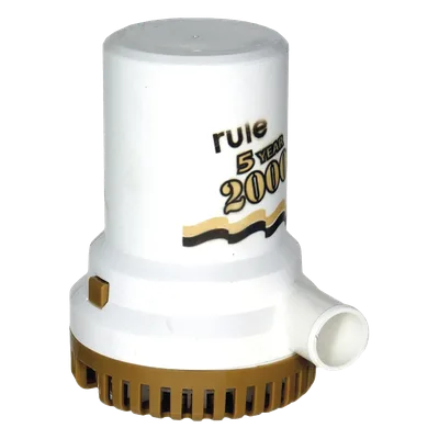 Bomba sumergible de achique / 2000 GPH / 12 VCD / Motor con protección térmica / Eje acero inoxidable / 7570 litros por hora