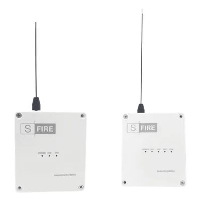 Kit Transmisor-Receptor Inalámbrico / Alcance 2500 m (8202 ft) / Frecuencia 433.92 MHz / 4 Salidas de Relé / Contacto Seco / -20°C a +80°C