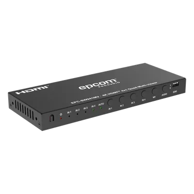 Multivisor HDMI / 4 Entradas x 1 Salida / 4K@30Hz / Vista Cuádruple / Control IR / HDCP 1.4