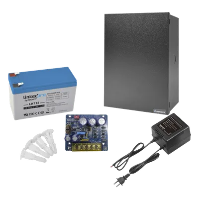 Kit de Fuente de Poder con Respaldos / 12 VCC a 4 A / Batería 12 V 7 Ah / Transformador 16-24 VCA / Protección Sobretensión y Cortocircuito