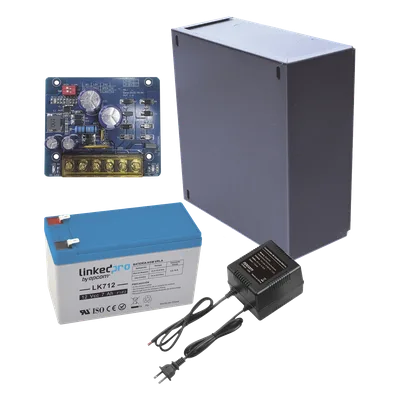 Kit Fuente de Poder con Batería de Respaldo / Salida 12 VCC 2.5 A / Batería AGM 4.5 Ah / Protección Sobretensión y Cortocircuito / Gabinete Interior