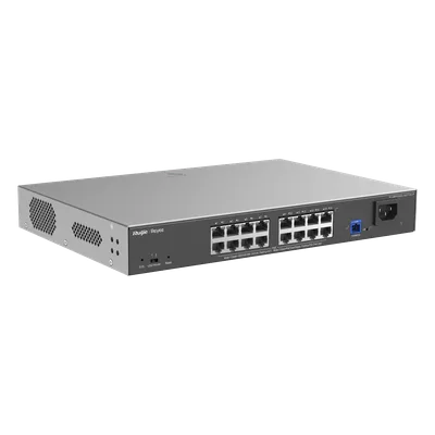 ONU/Switch PoE+ Híbrido Capa 2 / 16 Puertos 1000BASE-T / 1 Puerto PON 1G SC/UPC / 240W PoE+ / 34 Gbps / 6 kV Protección / 12.99 x 9.02 x 1.73 in.