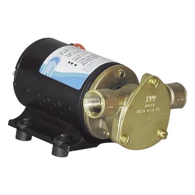 Bomba de sentina / 12 Vcd / 24 lpm (6,3 gpm) / Altura 10 pies (3 m) / Cuerpo bronce / Puertos 1 pulgada