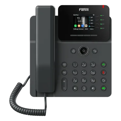 Teléfono IP Empresarial / 4 Líneas SIP / Pantalla Color 2.4" / Puertos Gigabit / PoE / Conferencia 6 Vías