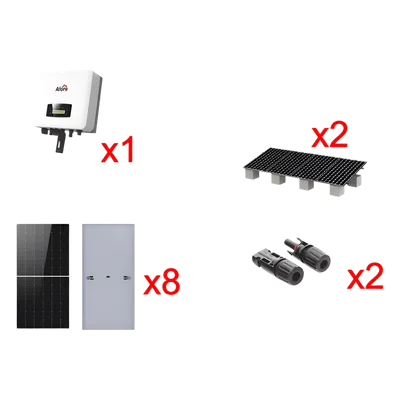 Kit Solar de Interconexión a Red / 5 kW / 220 Vca / 8 Paneles de 645 W / Inversor Monofásico con MPPT / Wi-Fi Integrado / Kit de Montaje Incluido