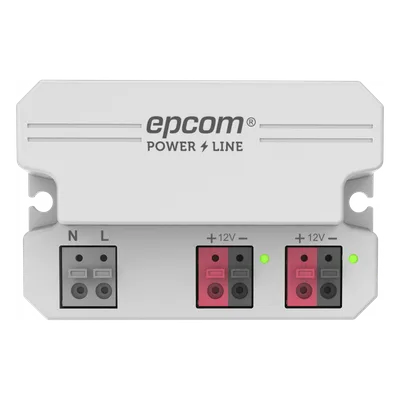 Fuente de Alimentación / 12 Vcc / 2 A / Entrada Universal 110-240 Vca / Doble Salida con Terminales de 2 Pines / Operación -20°C a 45°C