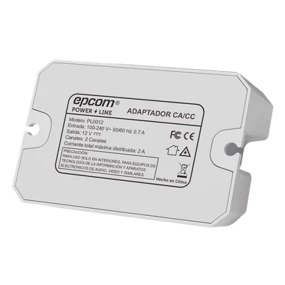 Fuente de Alimentación / 12 Vcc / 2 A / Entrada Universal 110-240 Vca / Doble Salida con Terminales de 2 Pines / Operación -20°C a 45°C