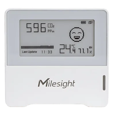 Sensor Ambiental LoRaWAN / CO2 + Temperatura + Humedad / Indicador Tipo Semáforo / Batería 3 Años / Compacto Sin Pantalla