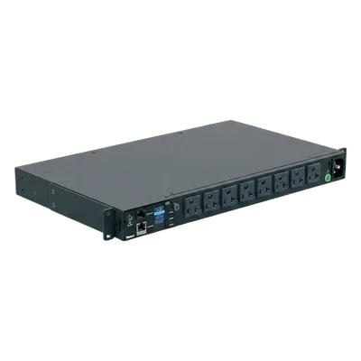 PDU Monitoreable / 8 Salidas 5-20R / Entrada NEMA 5-15P / Horizontal 1U / 19 in / 120 Vca / 20 Amp