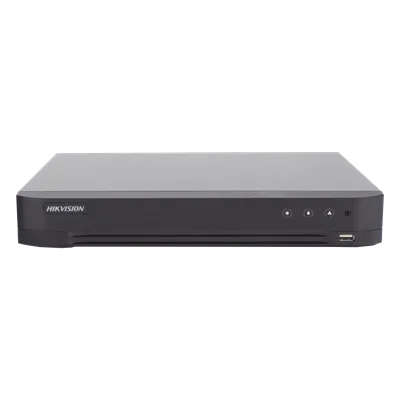 DVR Pentahíbrido / 8 Canales Totales / 4 TURBOHD + 4 IP / 8 Megapixel (4K) / Reconocimiento Facial / AcuSense / H.265+ / 1 Bahía HDD 10 TB / Audio Bidireccional Coaxitron / Salida Full HD