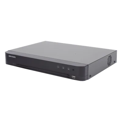 DVR Pentahíbrido / 16 Canales (8 TURBOHD + 8 IP) / 8 Megapixel (4K) / Audio Bidireccional Coaxitron / Reconocimiento Facial / H.265+ / 1 Bahía HDD 10 TB