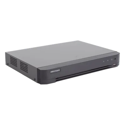 DVR Pentahíbrido / 16 Canales (8 TURBOHD + 8 IP) / 8 Megapixel (4K) / Audio Bidireccional Coaxitron / Reconocimiento Facial / H.265+ / 1 Bahía HDD 10 TB