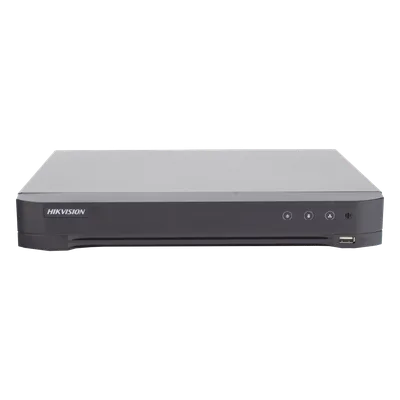 DVR Pentahíbrido / 16 Canales (8 TURBOHD + 8 IP) / 8 Megapixel (4K) / Audio Bidireccional Coaxitron / Reconocimiento Facial / H.265+ / 1 Bahía HDD 10 TB
