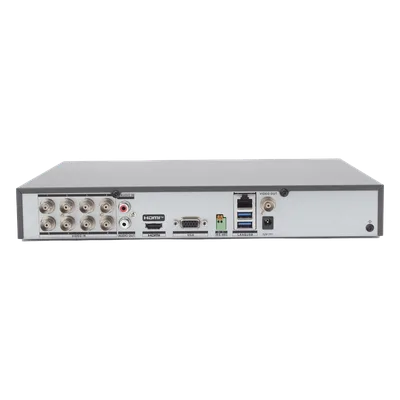 DVR Pentahíbrido / 16 Canales (8 TURBOHD + 8 IP) / 8 Megapixel (4K) / Audio Bidireccional Coaxitron / Reconocimiento Facial / H.265+ / 1 Bahía HDD 10 TB