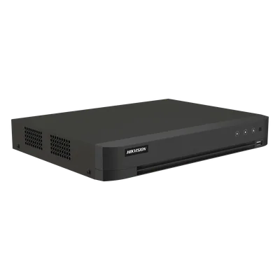 DVR 16 Canales TURBOHD + 16 Canales IP / 8 Megapixel (4K) / Audio Bidireccional / ACUSENSE / Reconocimiento Facial / 2 Bahías de Disco Duro / Salida de Video en 4K / H.265+