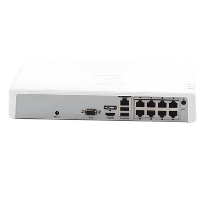 NVR IP / 8 Canales / 8 Puertos PoE+ 75W / 4 Megapixel / 1 Bahía HDD 6 TB / Salida 4K HDMI