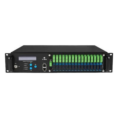 Amplificador Óptico EYDFA / 32 Puertos / 1550 nm / Salida 22 dBm / GPON EPON XGS-PON / Gestión SNMP y Web
