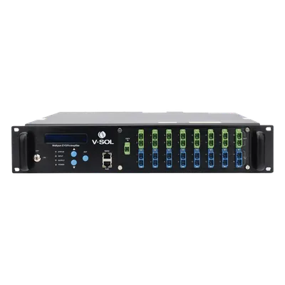 Amplificador Óptico EYDFA / 16 Puertos 1550 nm / Salida 22 dBm / GPON EPON XGS-PON / Gestión SNMP y Web