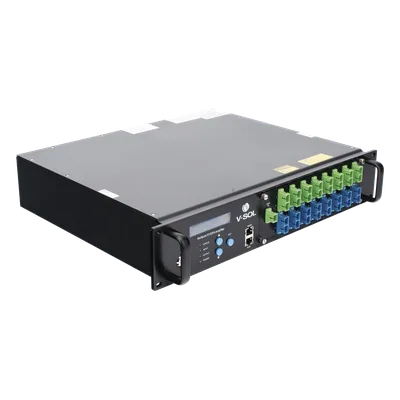 Amplificador Óptico EYDFA / 16 Puertos 1550 nm / Salida 22 dBm / GPON EPON XGS-PON / Gestión SNMP y Web