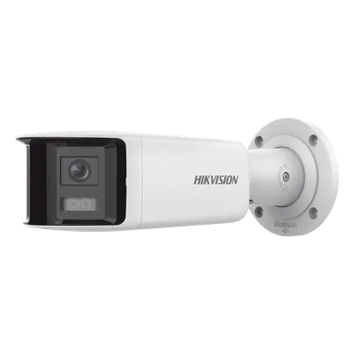 Cámara Bala IP / 4 Megapixel / Dual Lente 2.8 mm / Panorámica 180° / IR 40 m (131.2 ft) / WDR 120 dB / IP67 / Audio Bidireccional / PoE