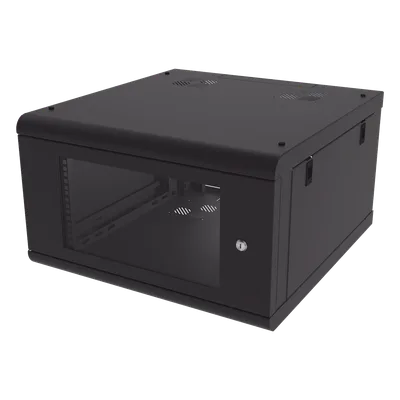 Gabinete de Pared / 6U / 19 in / 635 mm (2.08 ft) Profundidad / Cristal Templado / Acero Calibre 18 / 100 kg Carga