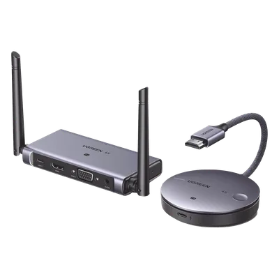 Extensor HDMI Inalámbrico / 4K@30Hz / Alcance 50 m (164 ft) / Salida HDMI y VGA Simultánea / Audio 3.5 mm / Plug & Play / Banda 5 GHz