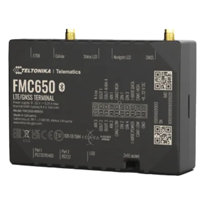 Rastreador Vehicular GPS / 4G LTE Cat 1 con 2G Fallback / Lectura CAN J1939/J1708 / Bluetooth / 4 Entradas/Salidas Digitales / Batería de Respaldo 550 mAh