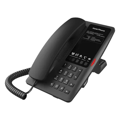 Teléfono IP Hotelero / Wi-Fi 6 Dual-Band / 2 Líneas SIP / 5 Teclas Programables / PoE 802.3af / USB-A / Audio HD