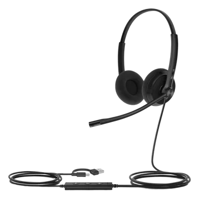 Diadema Alambrica / Dual / USB-C/A / Cancelación Pasiva de Ruido / 110 g / Brazo 320°