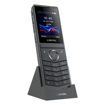 Teléfono IP Wi-Fi Portátil / Pantalla Color 2.4" 240x320 / Wi-Fi 6 Dual-Banda / Bluetooth 5.0 / Batería 3000mAh 13h Talk / Video H.264 4CIF / Resistencia Caídas 1.8 m (5.9 ft) / Conferencia 6 Vías / U